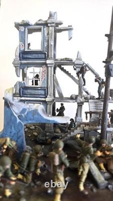 1/35 WWII Custom Urban Battle Diorama US Army vs German Soldiers Ruined Building