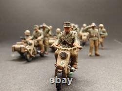 1/72 WWII German Army Battlefields of Africa Painted Model(4 motorcycles, 14men)