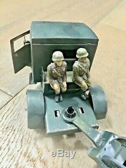 1930s WW2 Vintage Tippco German Army Tin Plate Truck and Mortar