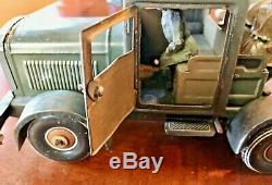 1930s WW2 Vintage Tippco German Army Tin Plate Truck and Mortar