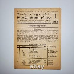 1936 WWII German Army Kraftfahrkampftruppe Motorized Hand Signal Chart Manual