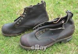 1940 WWII Era Sweden Original Army Soldier Leather Boots for German Wehrmacht 46