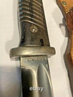 1940 WWII German Army Weyersberg K98 Rifle Bayonet withBelt Frog