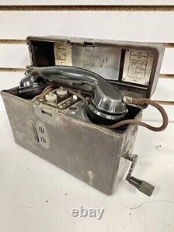 1940s WWII German Army Field Radio Telephone WW2 Pruftaste World War Crank BL