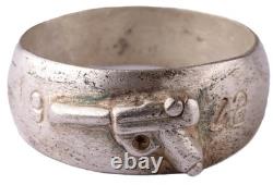 1942 German ring WW2 Wehrmacht Force Army WWII Pistole Parabellum Luger P08 Sz12