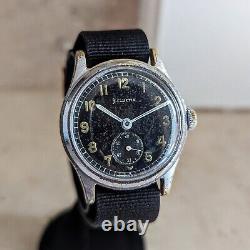 1942 HELVETIA German Army DH Watch Ref. 3190 15 Jewels WWII Wristwatch 34mm