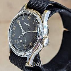 1942 HELVETIA German Army DH Watch Ref. 3190 15 Jewels WWII Wristwatch 34mm