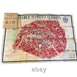 1942 WWII Paris France Tourist Map German Occupation SERP Guide Militaria