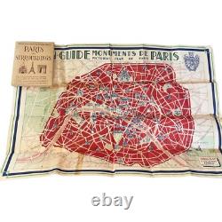 1942 WWII Paris France Tourist Map German Occupation SERP Guide Militaria