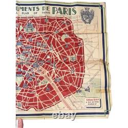 1942 WWII Paris France Tourist Map German Occupation SERP Guide Militaria
