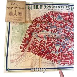 1942 WWII Paris France Tourist Map German Occupation SERP Guide Militaria