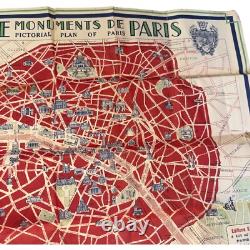 1942 WWII Paris France Tourist Map German Occupation SERP Guide Militaria
