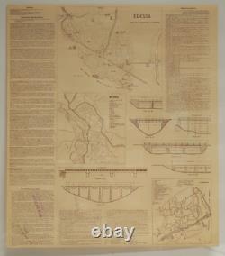 1943 German Army Map Military Edessa Double Sided OKH STDH WWII Era Troop Issue