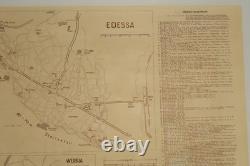 1943 German Army Map Military Edessa Double Sided OKH STDH WWII Era Troop Issue