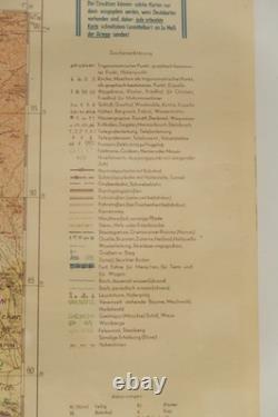 1943 German Army Map Military Edessa Double Sided OKH STDH WWII Era Troop Issue