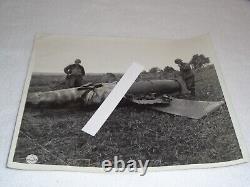 1944 Army Signal Corps Confidential WWII Crashed German Airplane Aufbocken Photo