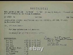 1945 German WWII US Army War Military Document Removal Nazis General Eisenhower