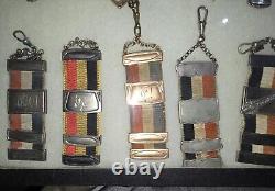 1oo% Original Ww1 Imperial German Army Gold & Silver Watch Fobs Collection Lot