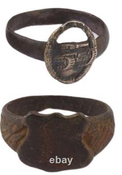 2 pcs German tank ring WW2 Armored force army WWII Wehrmacht troops Engraving