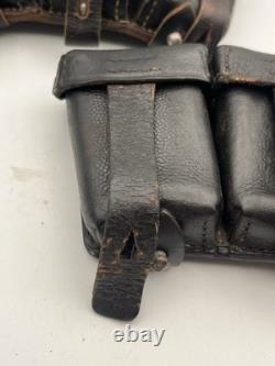 2x Original WW2 German Army Matching Heer Ammo Set Pouch Dated 1941 Field Gear