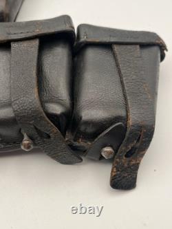 2x Original WW2 German Army Matching Heer Ammo Set Pouch Dated 1941 Field Gear