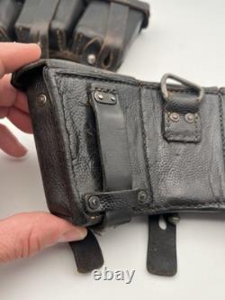 2x Original WW2 German Army Matching Heer Ammo Set Pouch Dated 1941 Field Gear