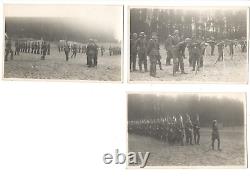 3 VINTAGE 1930s-40s WWII GERMAN ARMY PHOTOS! SOLDIERS IN TRAINING! MARCHING! 5x3