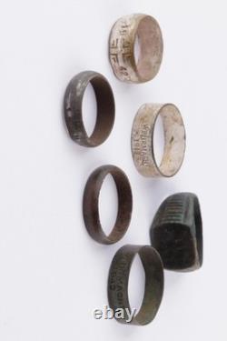 6 pcs WW2 German ring WWII Germany Army Wehrmacht force Jewelry Aluminium Bronze