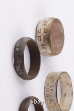 6 pcs WW2 German ring WWII Germany Army Wehrmacht force Jewelry Aluminium Bronze