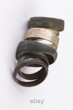 6 pcs WW2 German ring WWII Germany Army Wehrmacht force Jewelry Aluminium Bronze