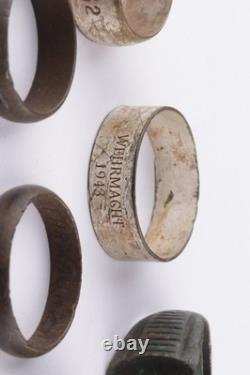 6 pcs WW2 German ring WWII Germany Army Wehrmacht force Jewelry Aluminium Bronze