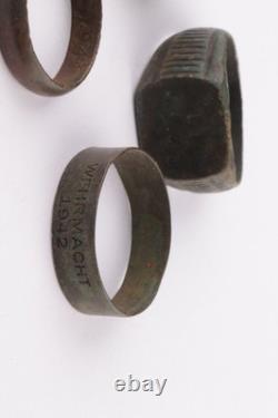 6 pcs WW2 German ring WWII Germany Army Wehrmacht force Jewelry Aluminium Bronze