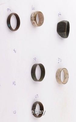 6 pcs WW2 German ring WWII Germany Army Wehrmacht force Jewelry Aluminium Bronze