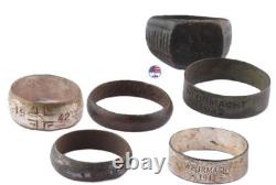 6 pcs WW2 German ring WWII Germany Army Wehrmacht force Jewelry Aluminium Bronze