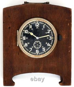 8-day German WWII Clock KIENZLE Heereseigentum (? 6239, 1940-made), WOODEN STAND