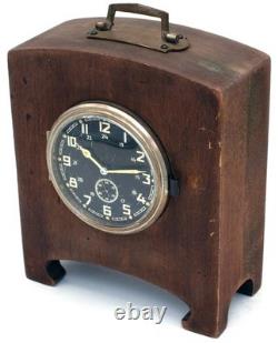 8-day German WWII Clock KIENZLE Heereseigentum (? 6239, 1940-made), WOODEN STAND