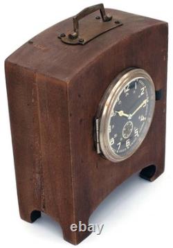 8-day German WWII Clock KIENZLE Heereseigentum (? 6239, 1940-made), WOODEN STAND