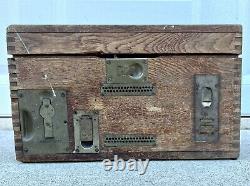 Antique Imperial German Army Feldfernsprecher Type B Wood Box Trench Field Phone