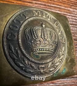 Antique Military German Army Prussian Belt Buckle Gott Mit Uns Motto WWII