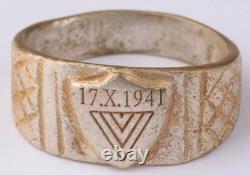 Army 1941 Infantry mortar Mine WW2 German ring WWII Germany Wehrmacht Gothic art