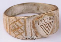 Army 1941 Infantry mortar Mine WW2 German ring WWII Germany Wehrmacht Gothic art