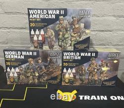 Army Painter WWII American/British/German Fanatic Historical Paint Sets Bundle