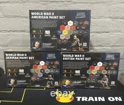 Army Painter WWII American/British/German Fanatic Historical Paint Sets Bundle