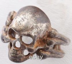 Army Skull Bones Ring For Men Goth WW2 German Pendant WWII Battleship NAVY Krieg