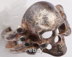 Army Skull Bones Ring For Men Goth WW2 German Pendant WWII Battleship NAVY Krieg