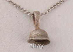 Army WW2 German Stahlhelm WWII Pendant 800 Stamped Silver Helmet Chain 925 Card