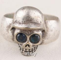 Army war art Military Ring Skull in german helmet WW2 Smile WWII ww1 WWI Style