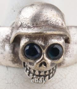 Army war art Military Ring Skull in german helmet WW2 Smile WWII ww1 WWI Style