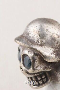 Army war art Military Ring Skull in german helmet WW2 Smile WWII ww1 WWI Style