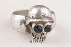 Army war art Military Ring Skull in german helmet WW2 Smile WWII ww1 WWI Style